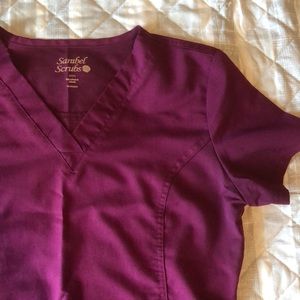 Wine colored Scrub Top